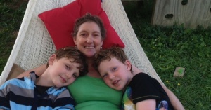 Me out on the hammock with my small boys instead of cooking dinner...
